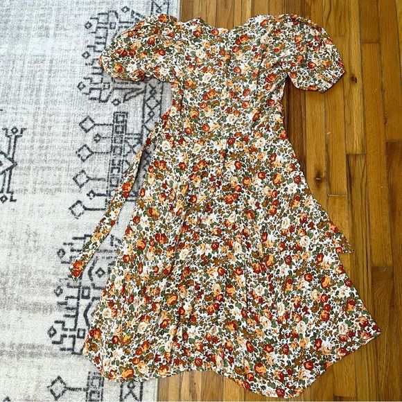 Faithfull the Brand Floral Midi Dress - Orange and White - Picture 4 of 8